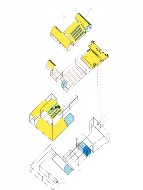 Axonometrie technische Maßnahmen